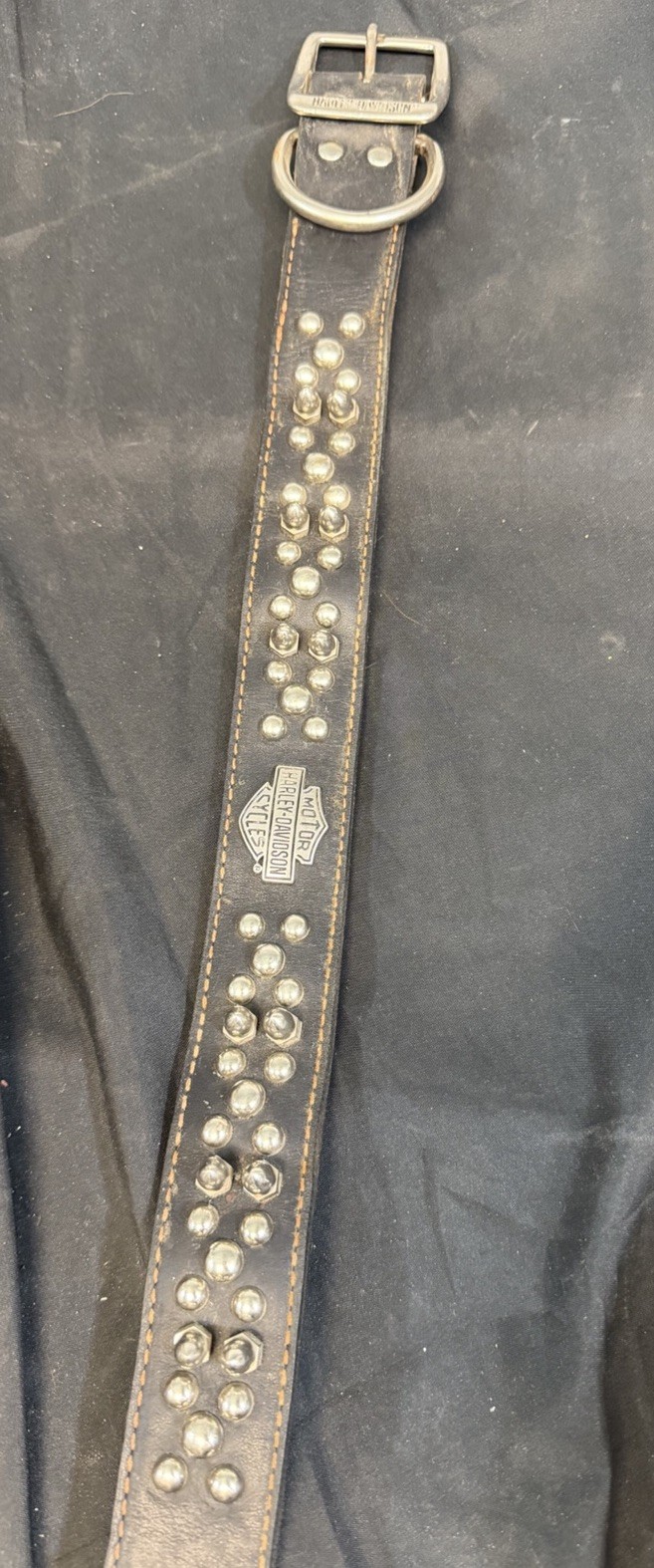 Vintage Harley Davidson Studded Dog Collar Large 26inch