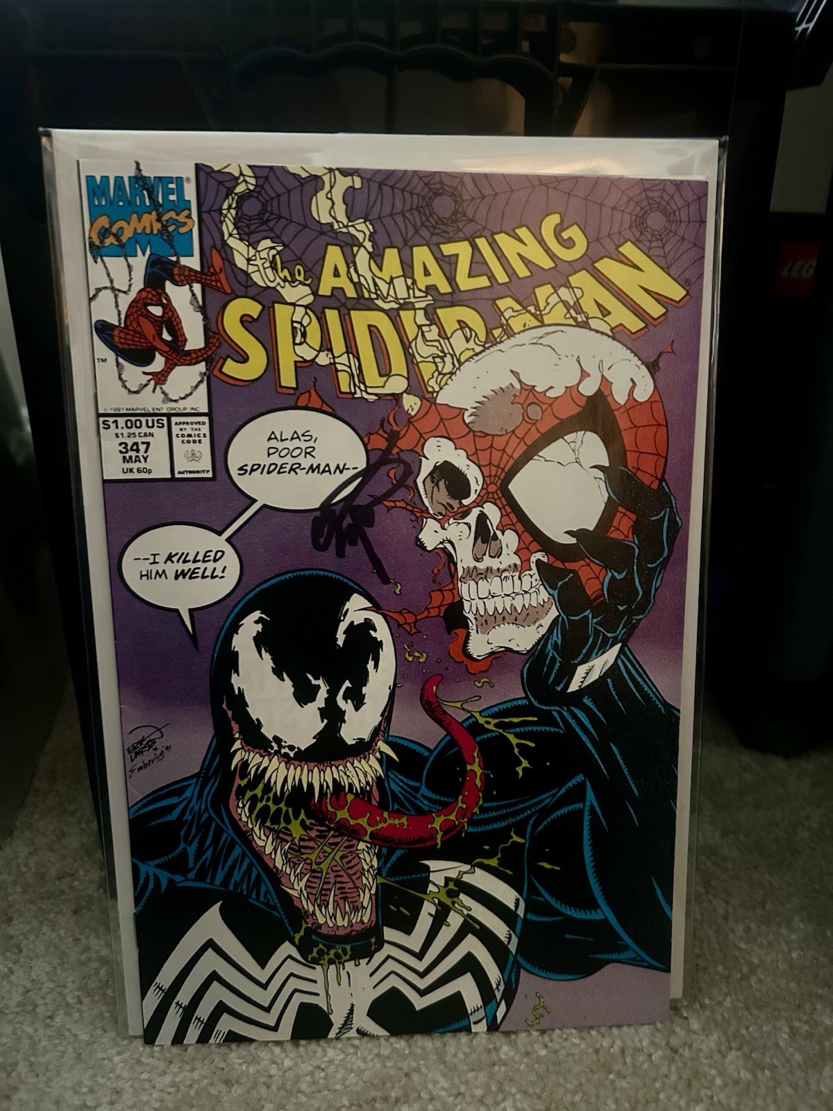 Marvel Comics The Amazing Spider-Man #347 1991 Venom ASM Signed By Erik Larsen