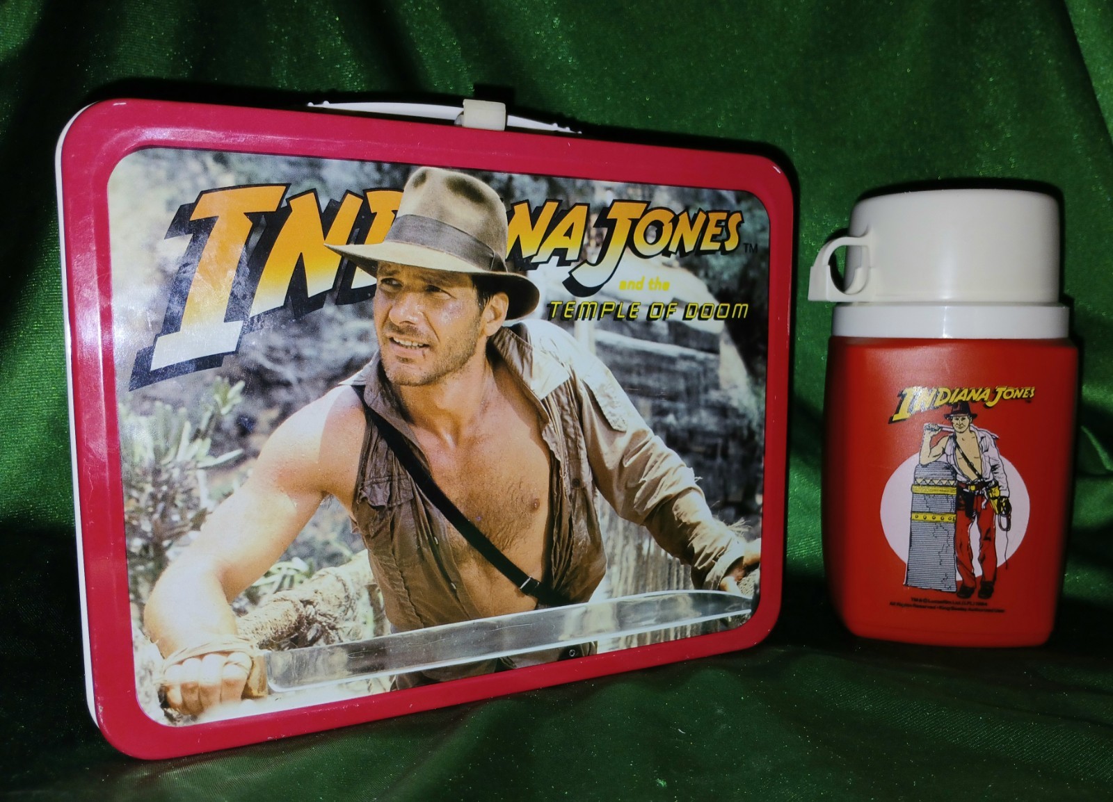 1984 Indiana Jones Temple Of Doom Lunchbox & Unused Thermos