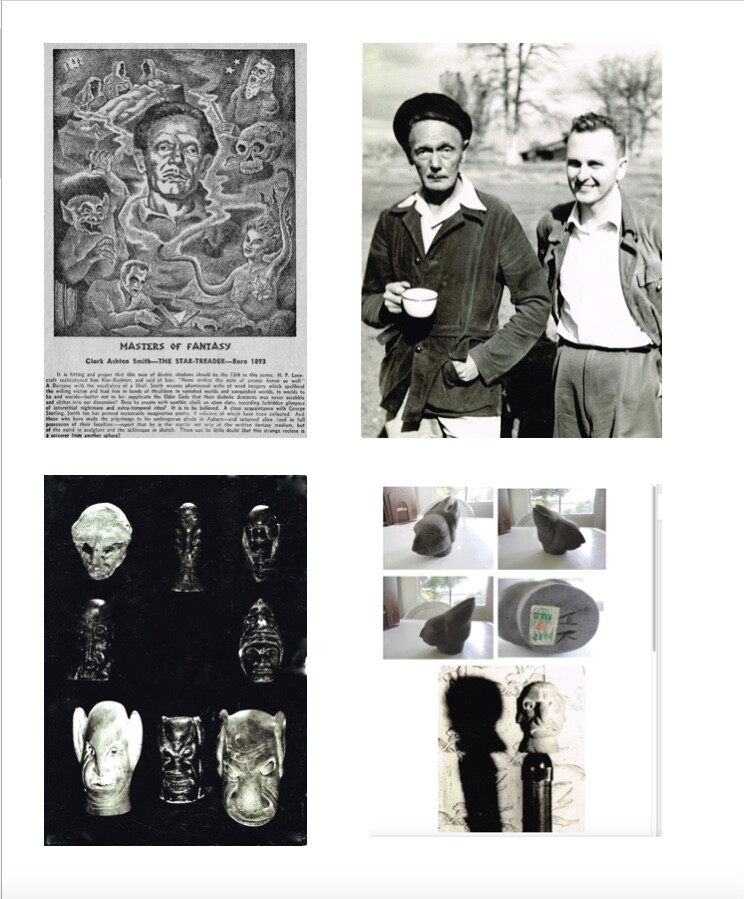 CLARK ASHTON SMITH EMIL PETAJA SCULPTURES 4 PHOTOS H P LOVECRAFT WEIRD TALES NEW