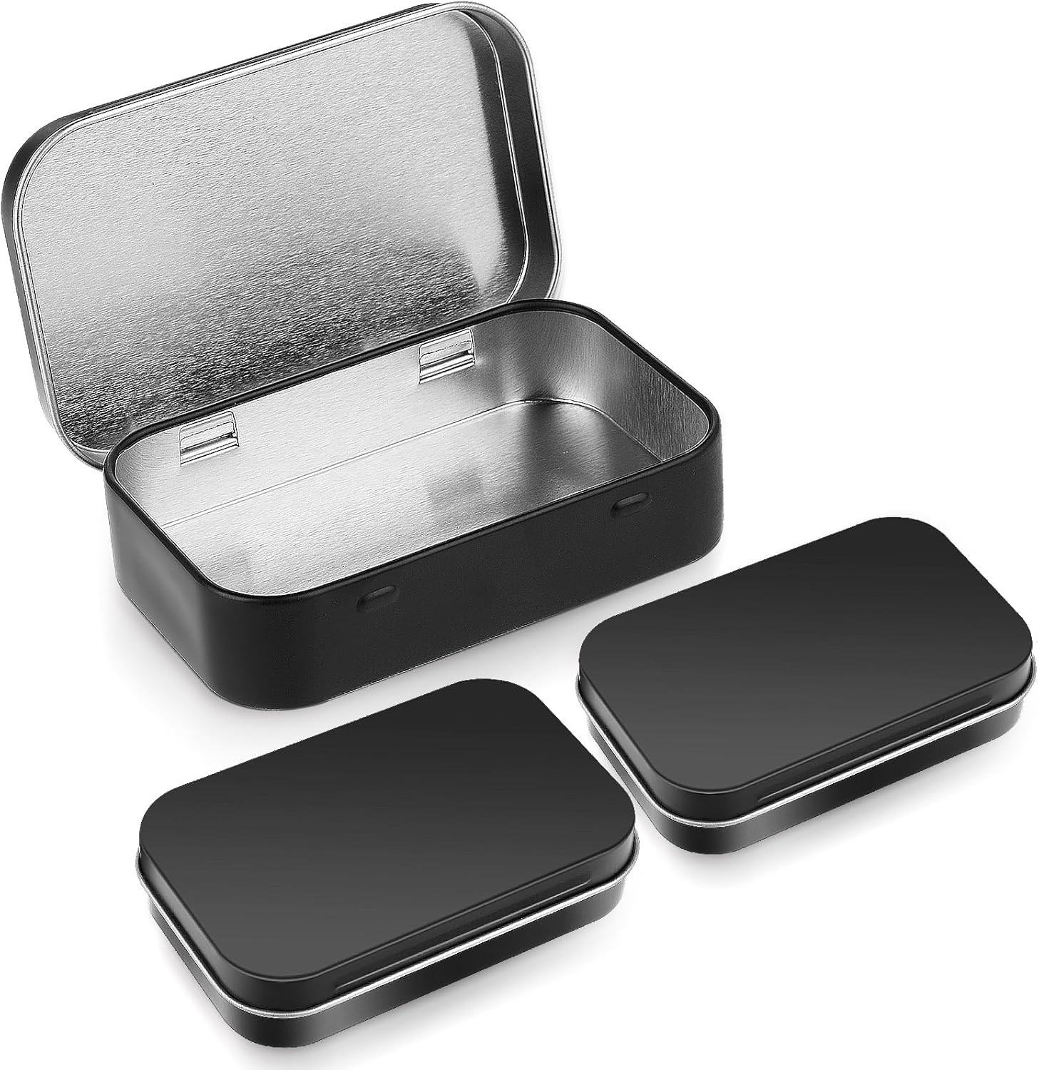 3Pcs Rectangular Small Tins with Lids Tin Boxes Tins Container Metal