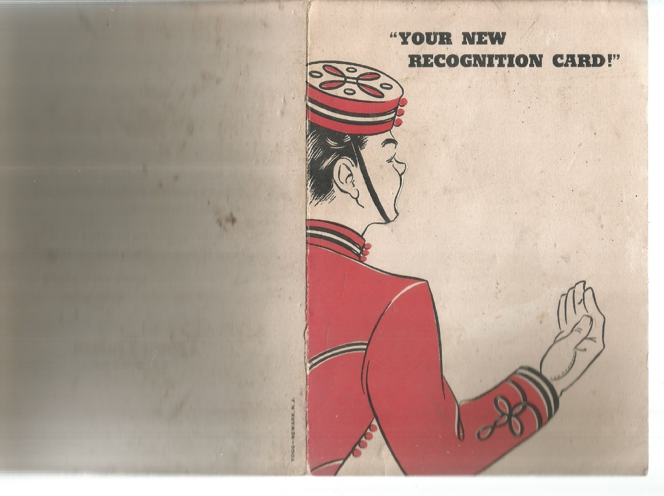 RARE VINTAGE CARD FROM HENRY HUDSON HOTEL, NEW YORK