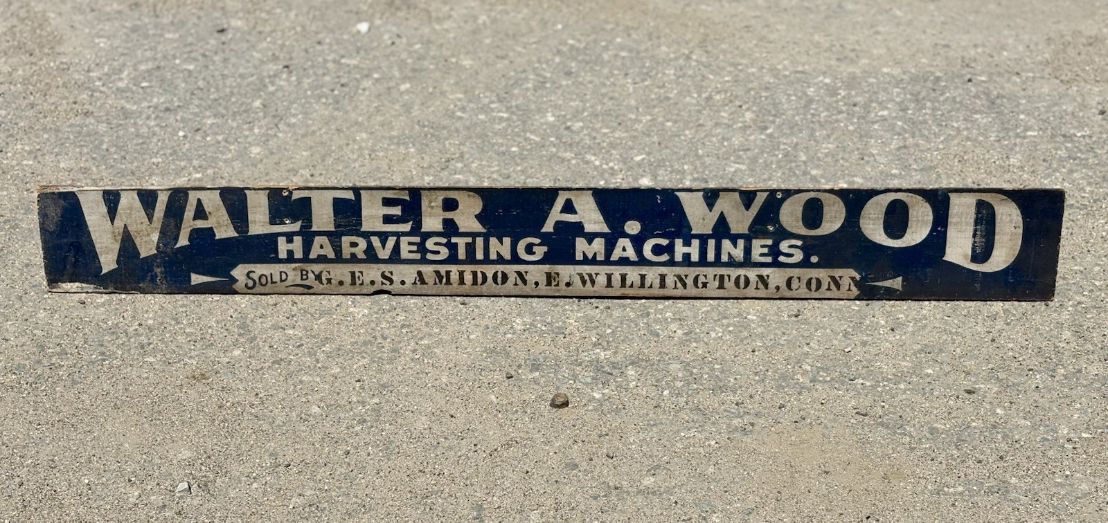 Walter A Wood Harvesting Machines Wellington CT Connecticut Farm Sign Rare