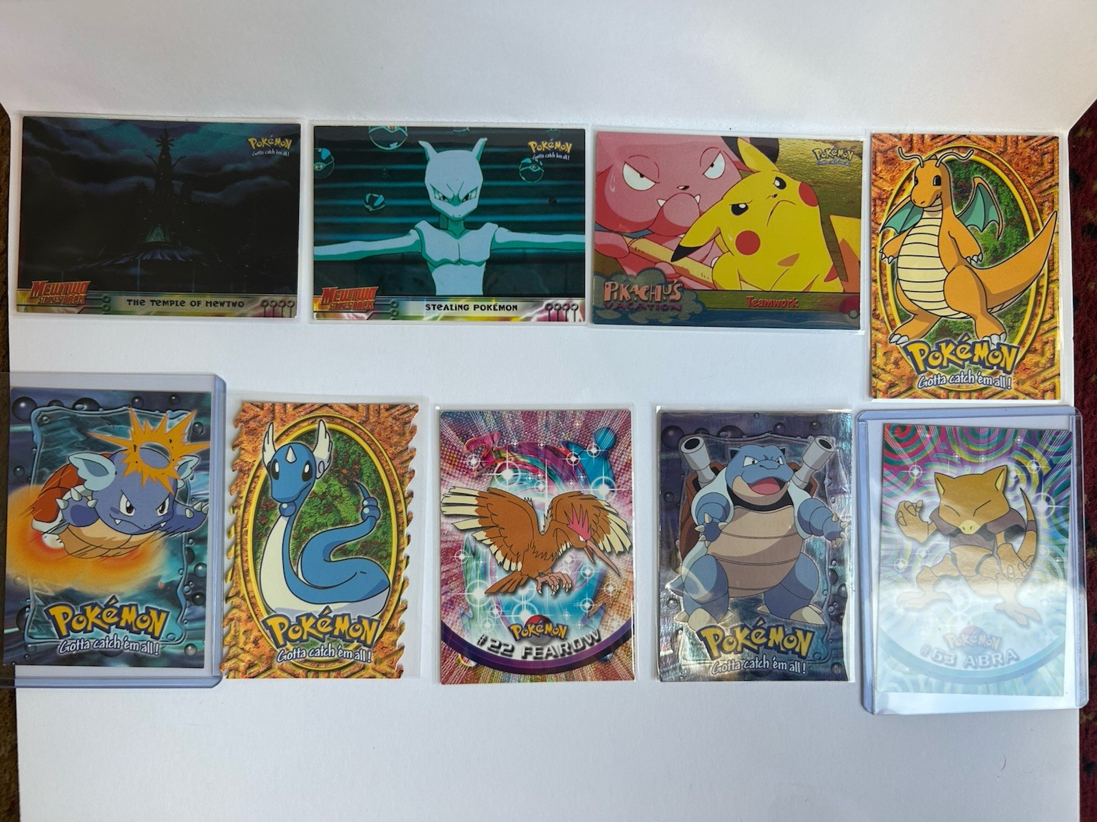 Topps 1999/2000 Pokémon 8-Card Lot Mewtwo Strikes Back/Pikachu’s Vacation Chase