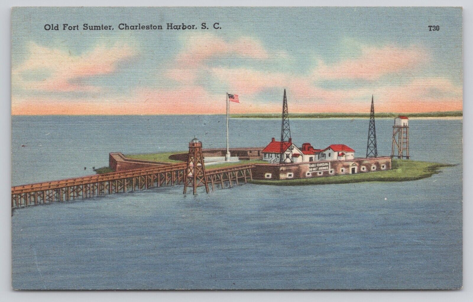 Old Fort Sumter Charleston Harbor South Carolina SC Postcard