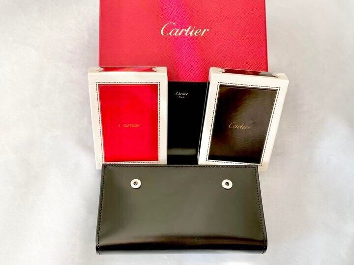 Unused Authentic Cartier Vintage Playing Cards Trump Set Leather Case Deadstock