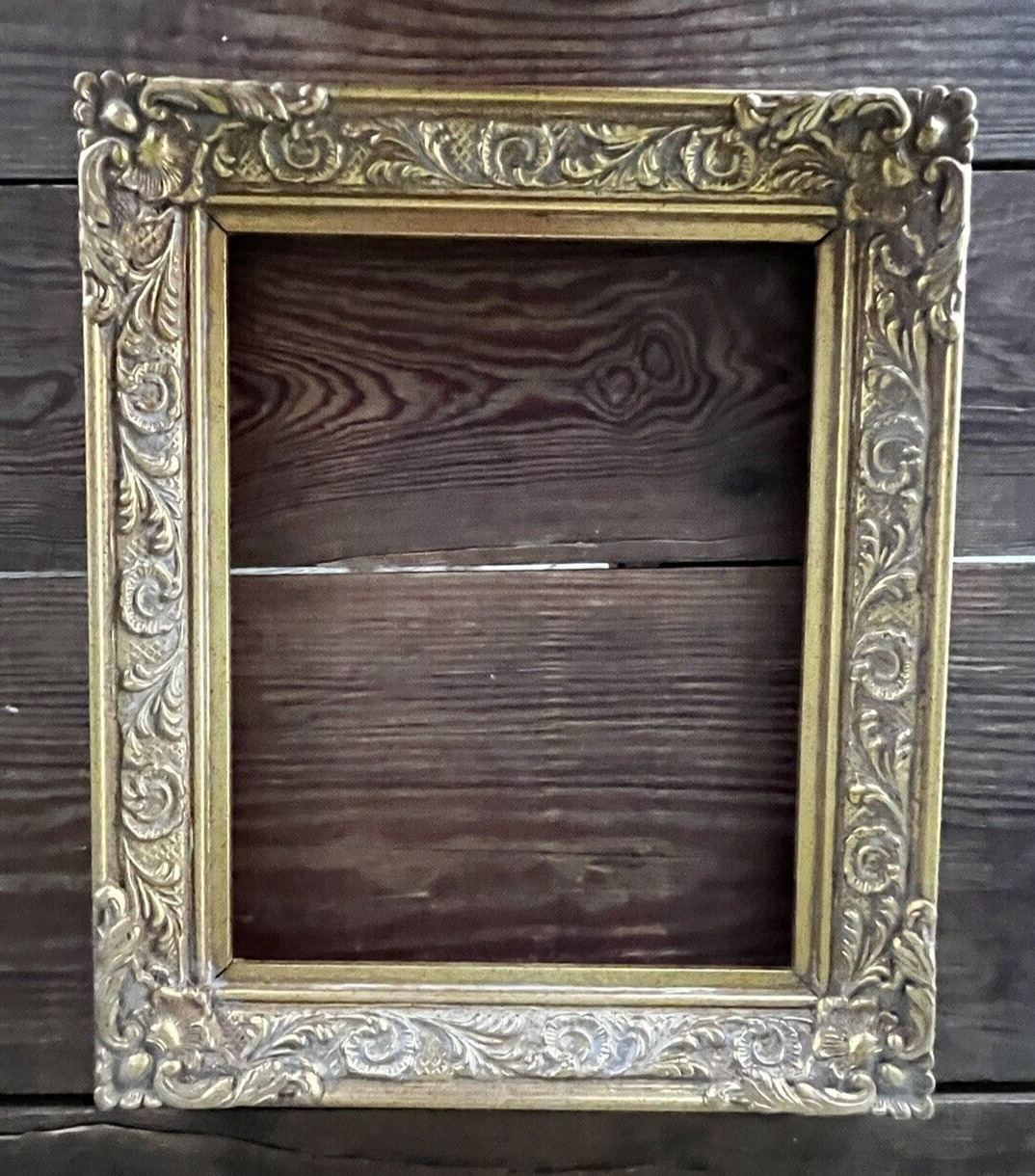 Vintage Ornate Gold Gilt Plaster Wood Baroque Art Frame Only for 8 x 10 painting