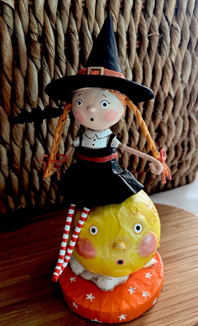 Lori Mitchell Halloween Collection Mischief on the Moon Figurine New In Box Lori Mitchell Halloween Collection Mischief on the Moon Figurine New In Box