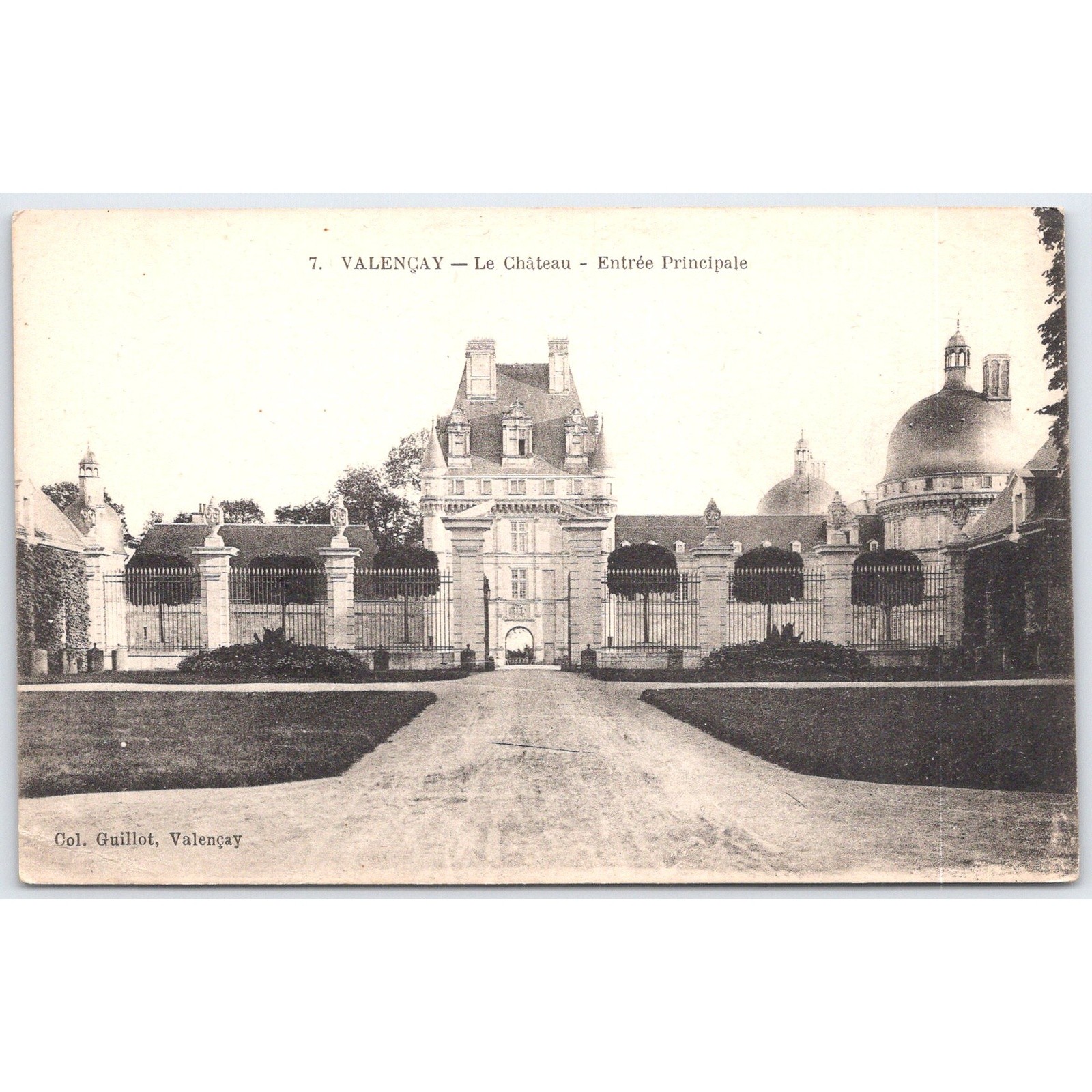 Postcard Valençay Château Main Entrance Architecture France