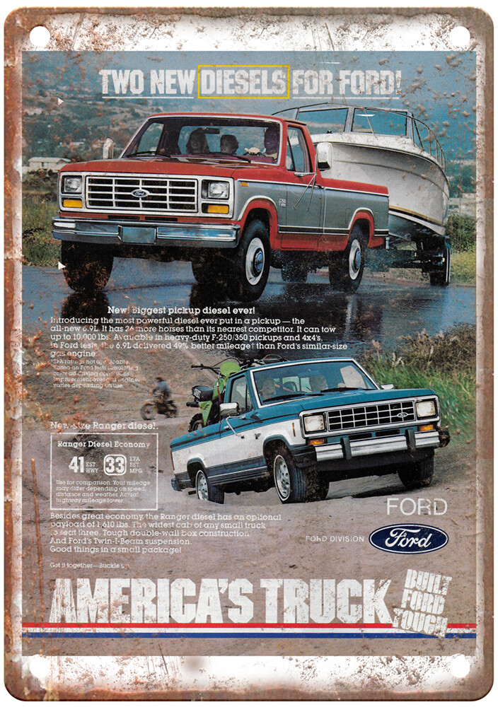 Vintage 1983 Ford F Ad Retro Look Metal Sign A8883 Vintage 1983 Ford F Ad Retro Look Metal Sign A8883