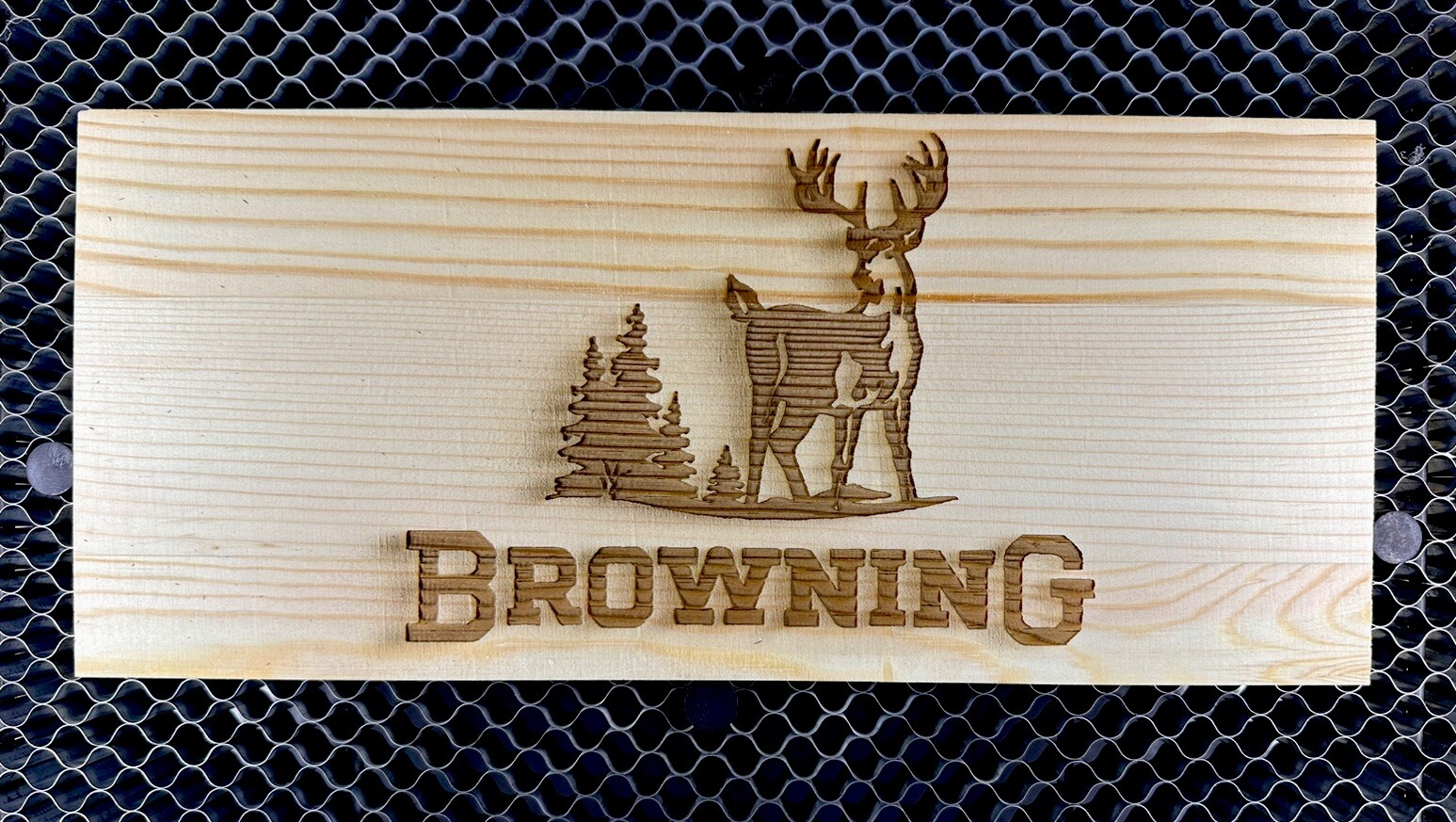 Browning Wood Engraved Sign Made In The USA 🇺🇸 12x5 Collectors Edition