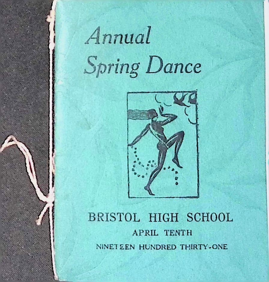 1931 Bristol High School Spring Dance Program Art Deco Patrons