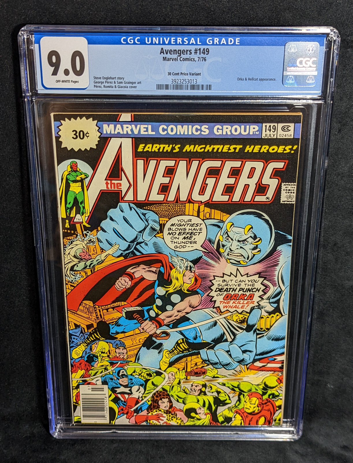 Avengers # 149 Rare 30 Cent Price Variant CGC 9.0 - Avengers # 149 Rare 30 Cent Price Variant CGC 9.0 -