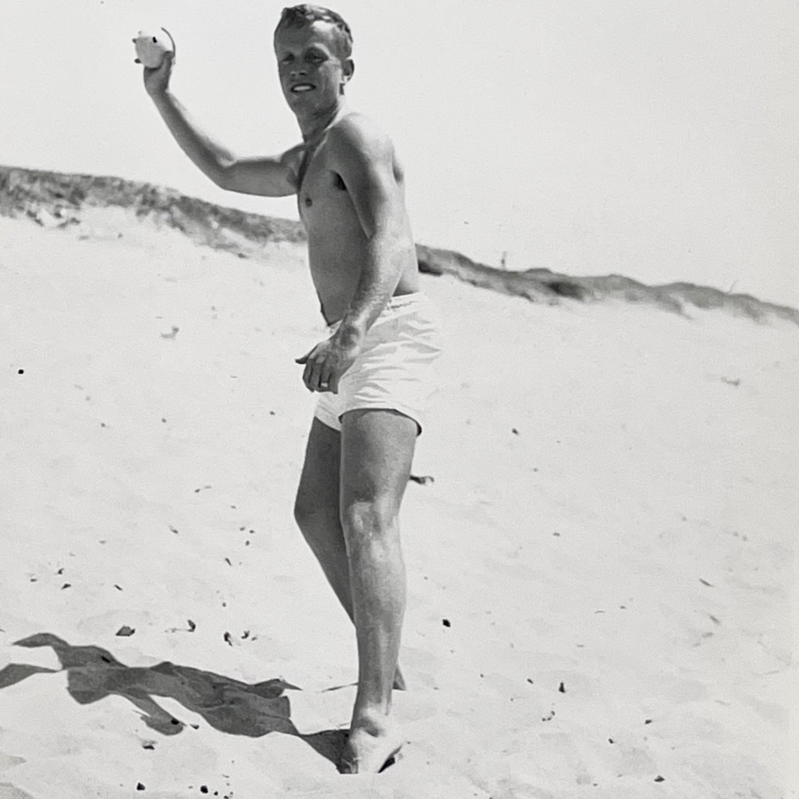 1940s Shirtless Handsome Man Throwing Baseball Gay Interest Vtg Snapshot Photo