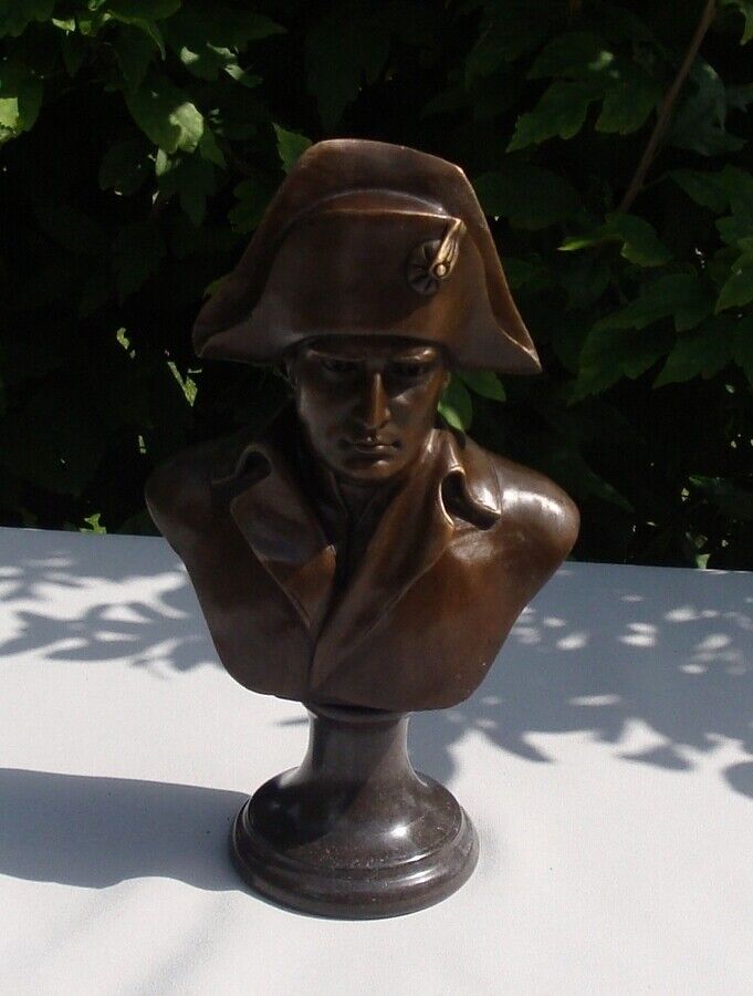 Statue Sculpture Bust Napoleon French Style Bronze Signed