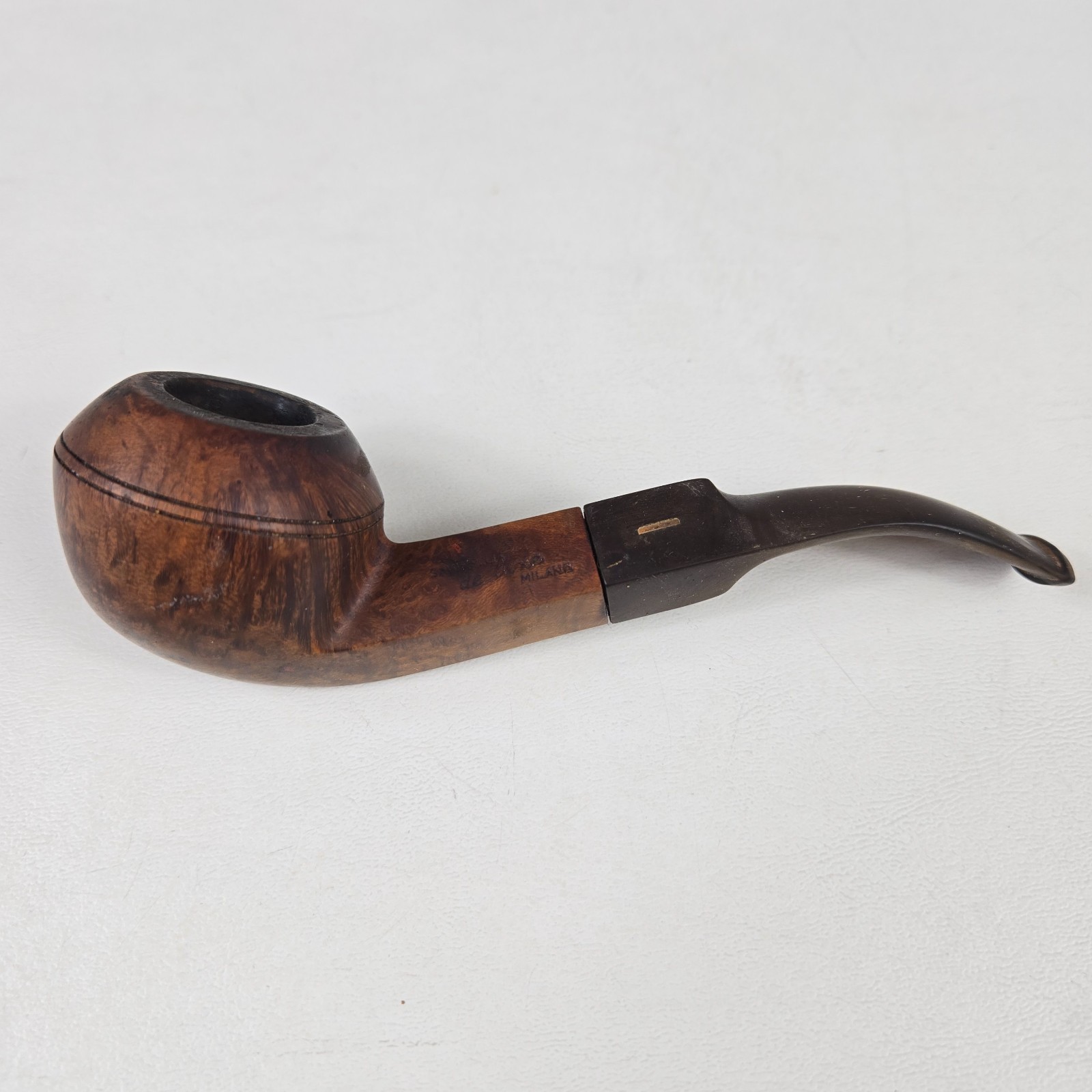 Savinelli Milano De Luxe 623 Tobacco Pipe Estate Bent Rhodesian Italian Made VTG