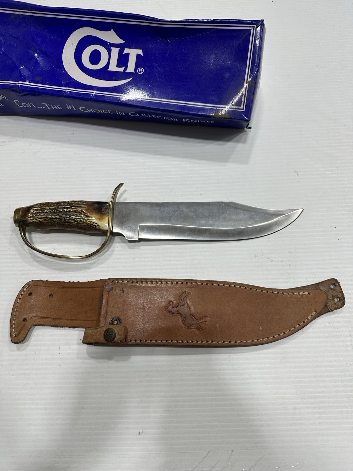 VTG Colt CT801 Stone Mountain Bowie Knife Stag Handle D Guard Sheath VTG Colt CT801 Stone Mountain Bowie Knife Stag Handle D Guard Sheath
