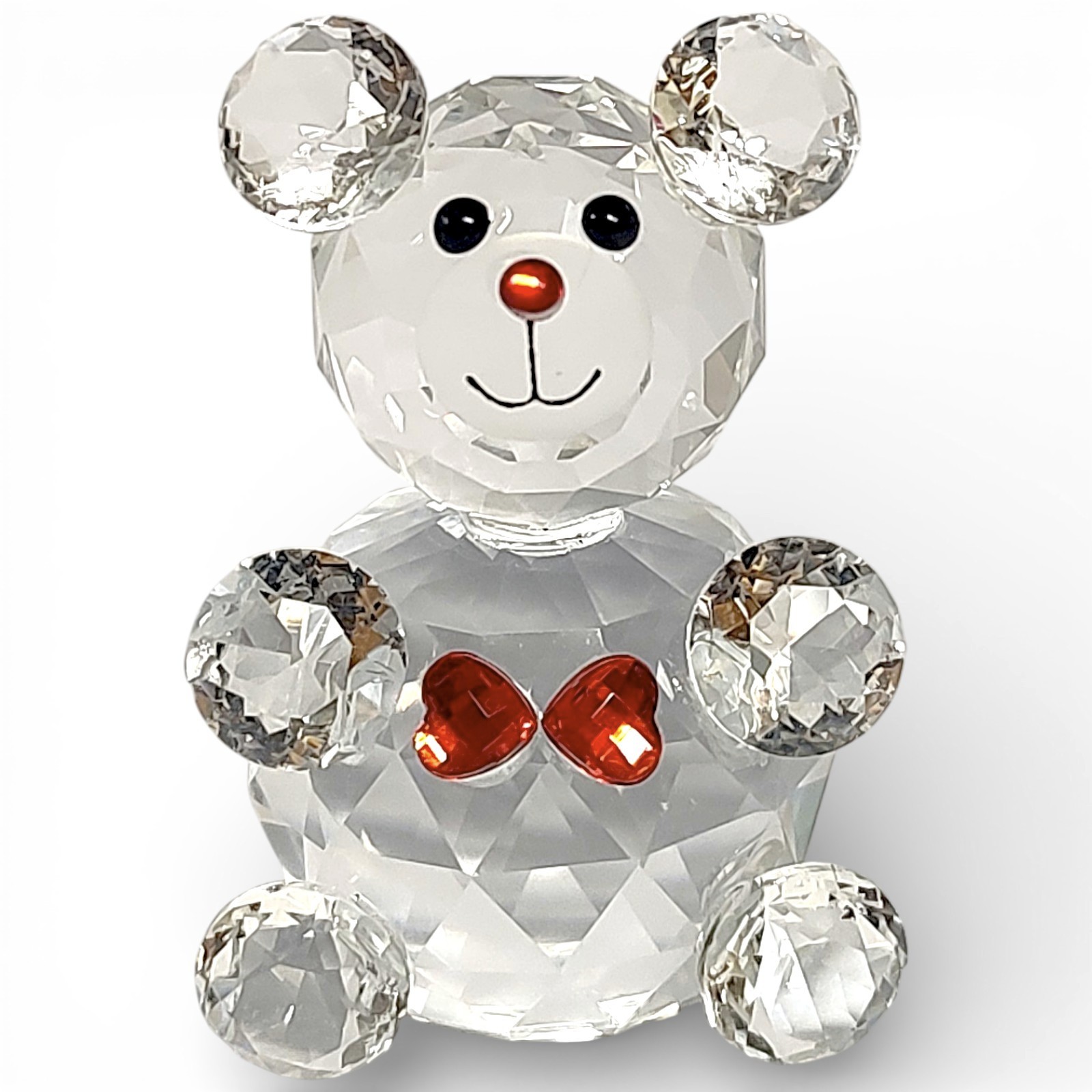 Vintage Clear Glass Teddy Bear Figurine 2.5\