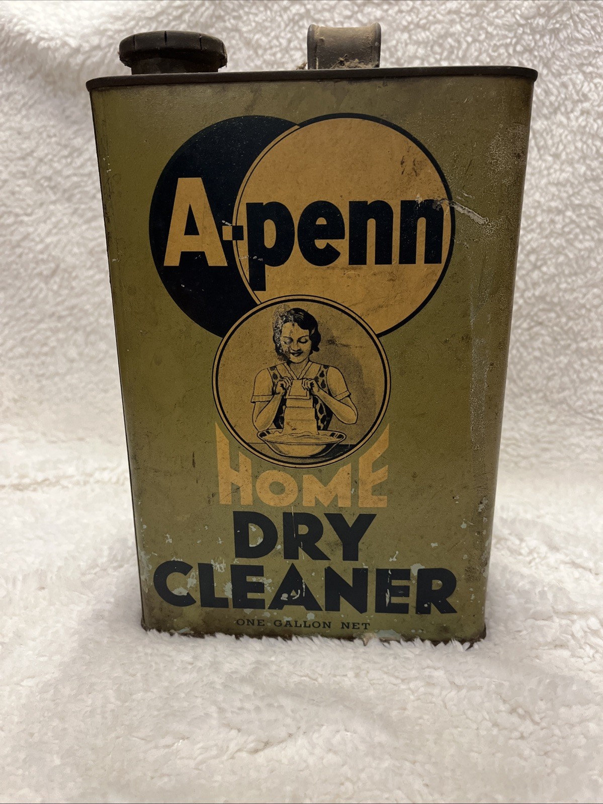 Vintage A-penn Home Dry Cleaner 1 Gallon Tin Can Great Condition 