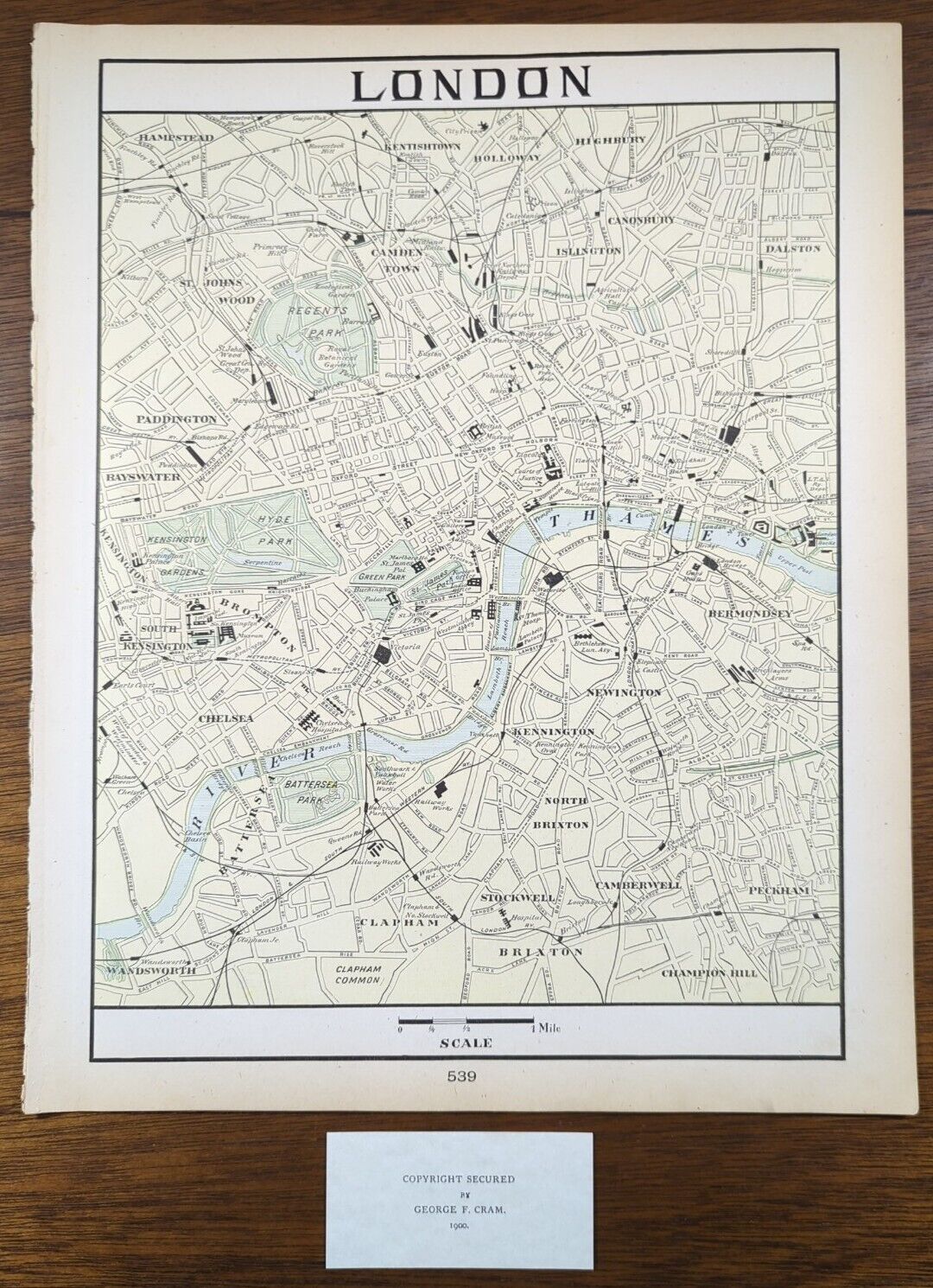 Vintage 1900 LONDON ENGLAND Map 11\