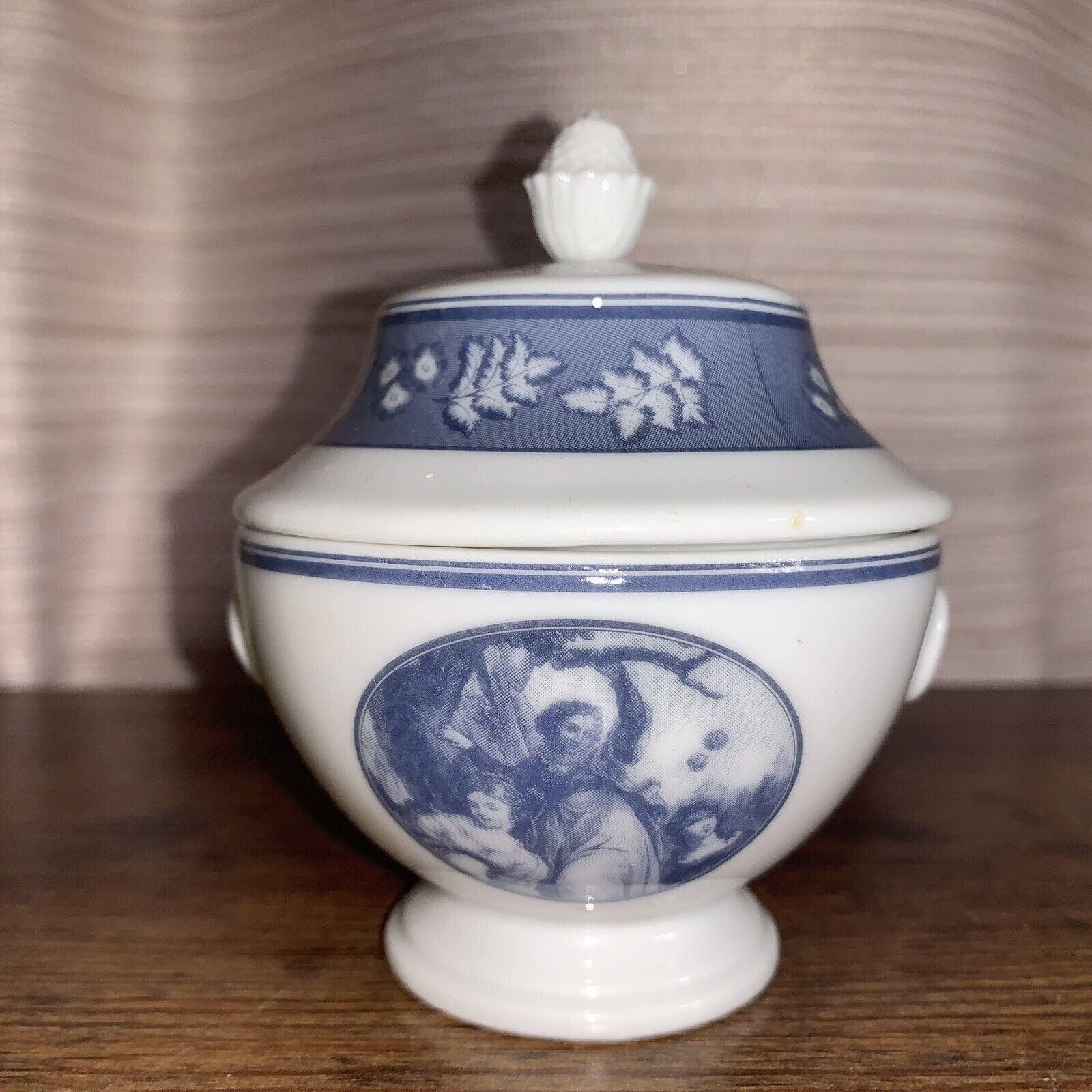 Royal Chateau Porcelains Japan Made for Estee Lauder  Blue & White Covered Bowl 