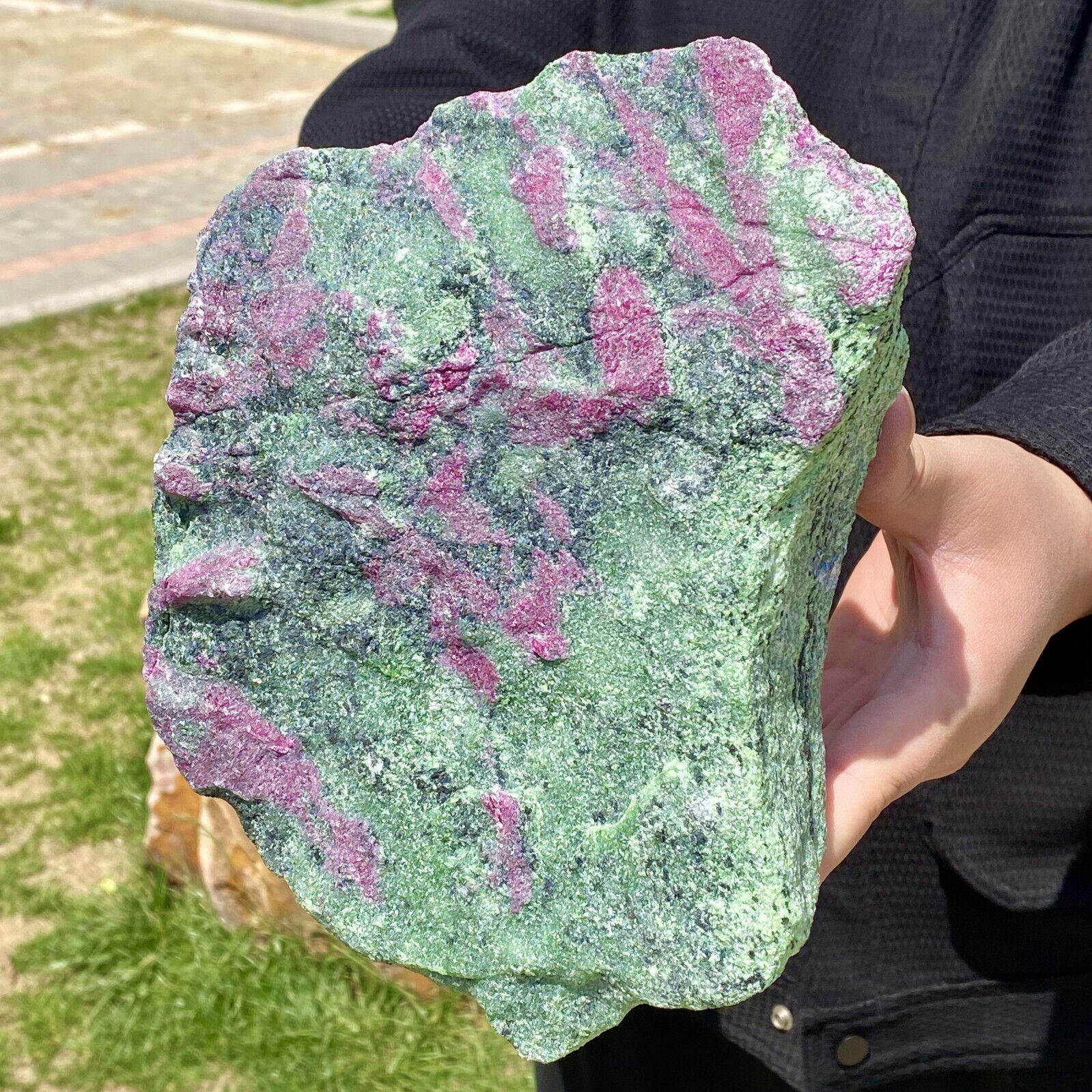 12.94LB  Natural green Ruby zoisite anylite crystal Healing -