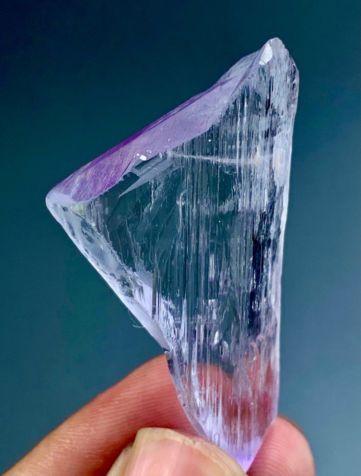 77 Carat Beautiful Shape Natural Purple Kunzite Crystal From Afghanistan