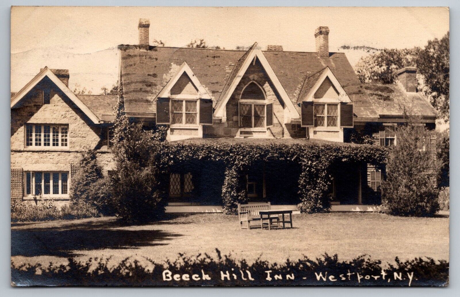 Beech Hill Inn. Westport New York Real Photo Postcard RPPC