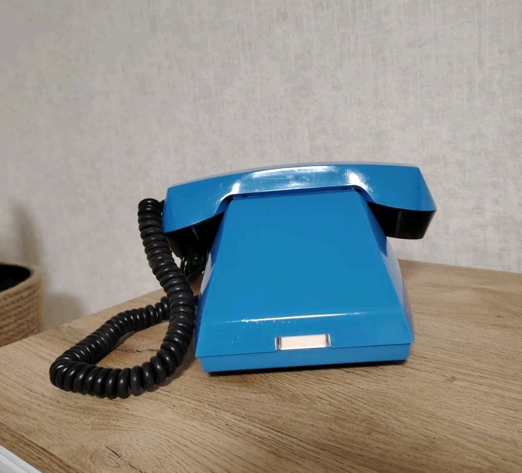Vintage NOS USSR Blue Phone No Dial Telephone VEF