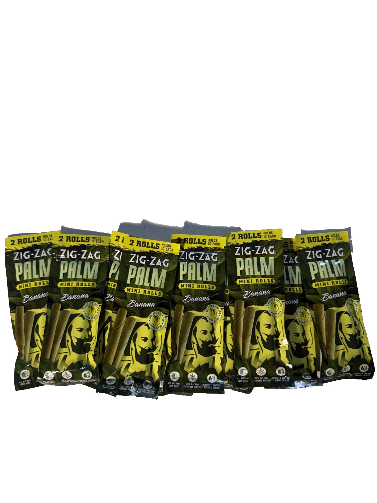 ZIG-ZAG Natural Palm Leaf Mini Rolls Banana - 10 Pouches (20 Total)