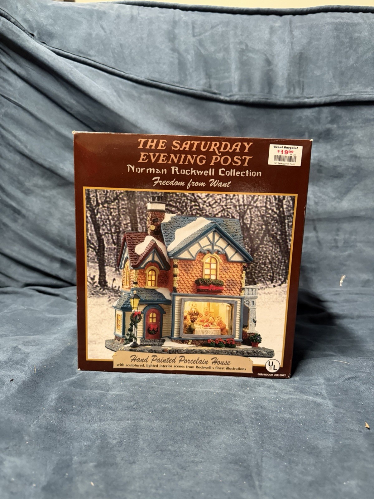Norman Rockwell Hand Painted Porcelain Happy Thanksgiving Brand New In Box