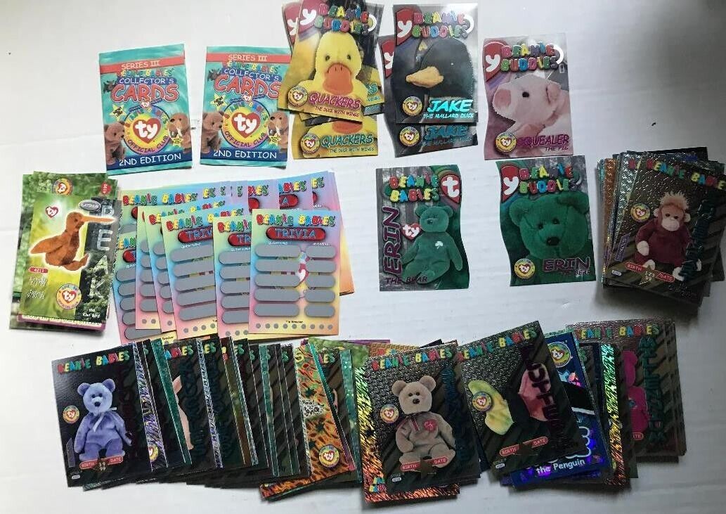 BEANIE BABIES TRADING CARDS LOT OF 150 CARDS INCLUDES TRIVIA CARDS