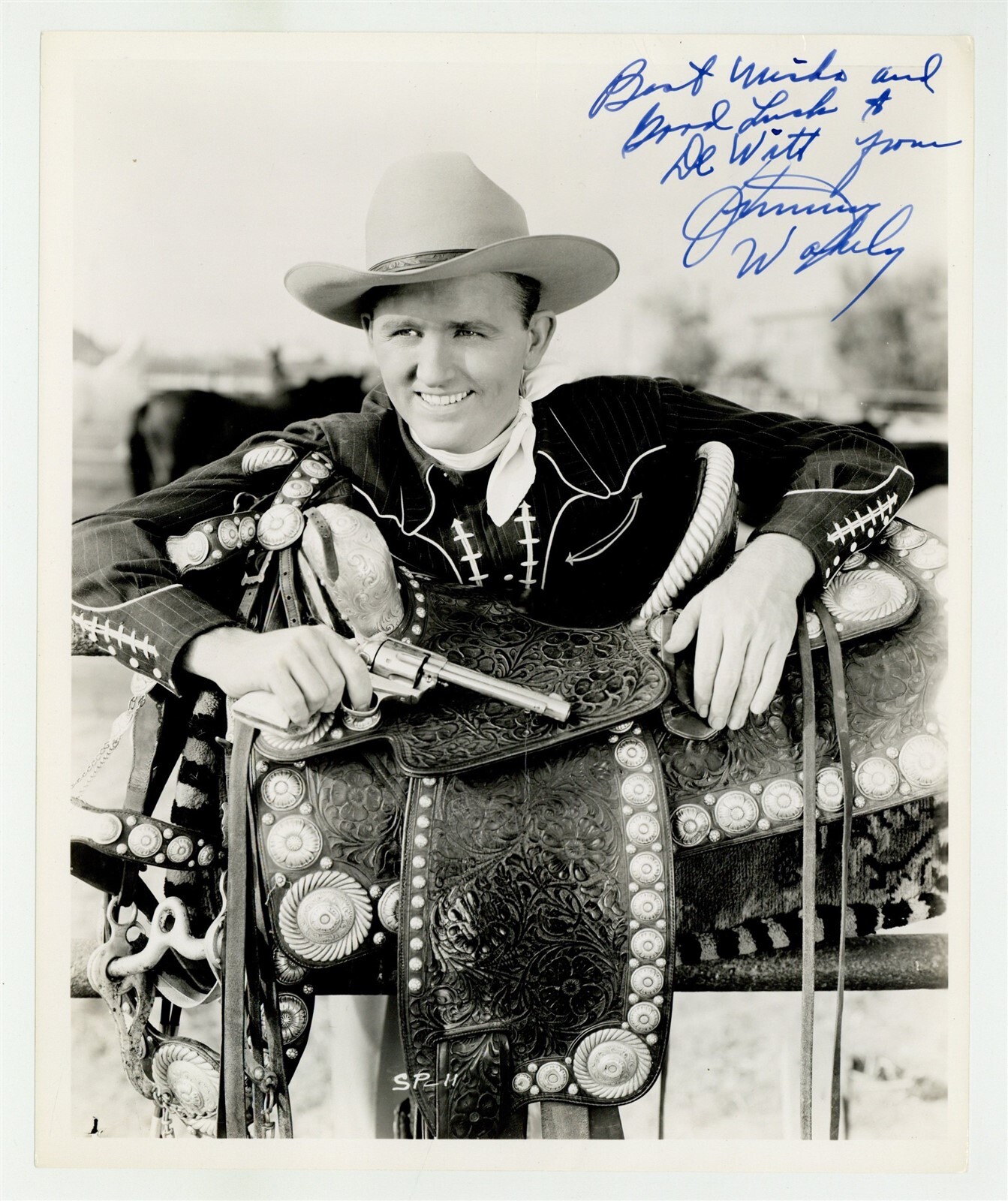 Jimmy Wakely 1950 Signed Inscription 8x10 Singing Cowboy Photo Portrait J14159