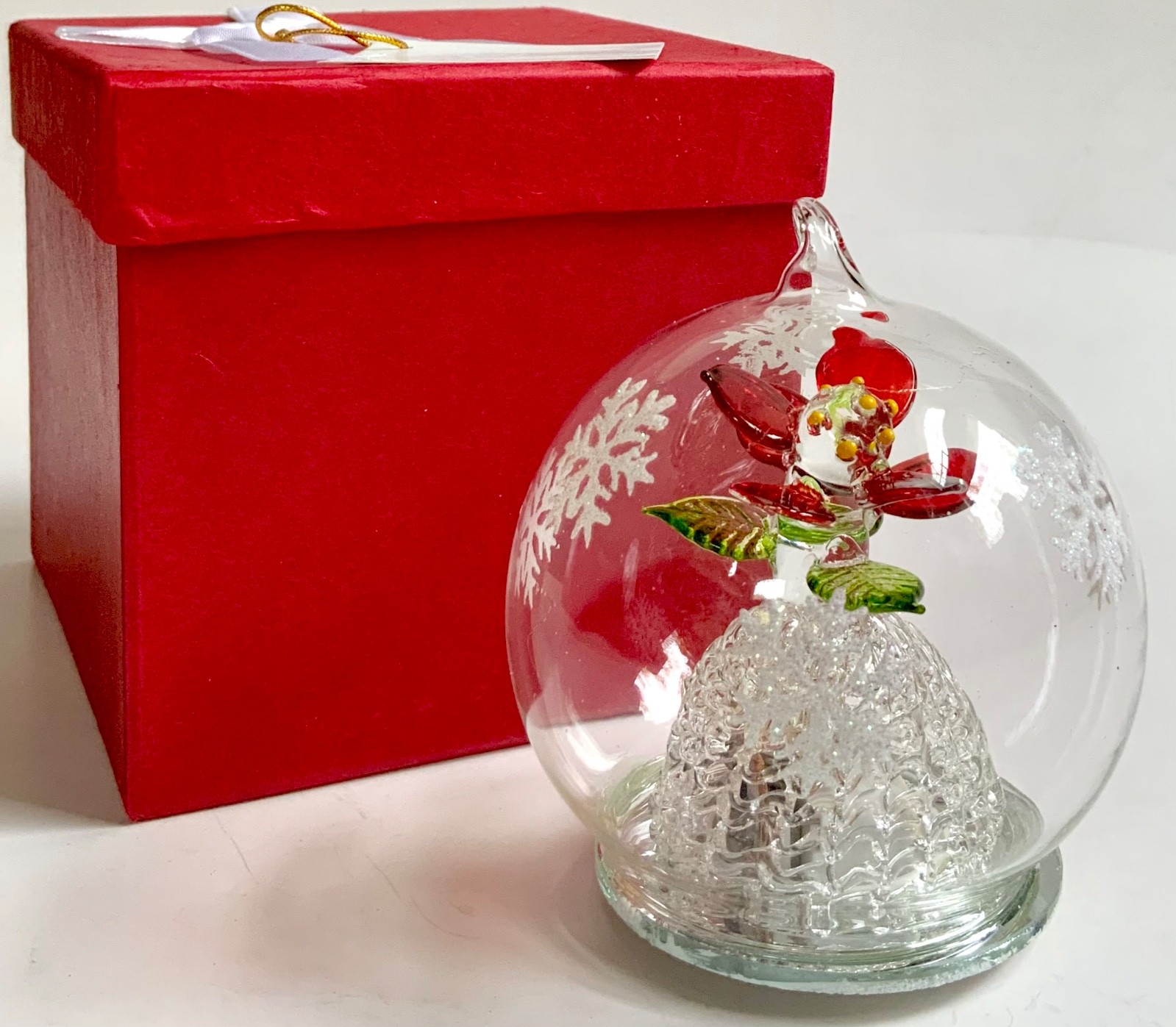 Vintage Handblown Spun Glass Flower Ornament Light Up Color Change LED 3.5\