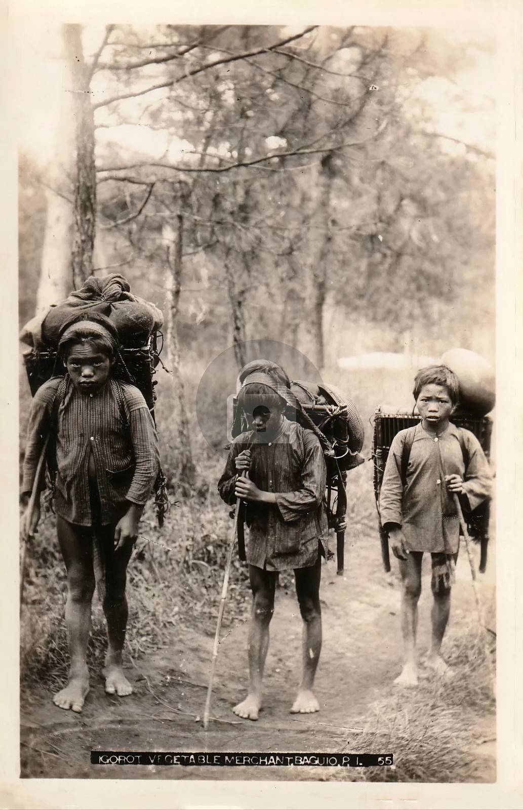 Baguio Philippines Igorot Vegetable Merchant 1940\'s RPPC Photo Postcard COPY
