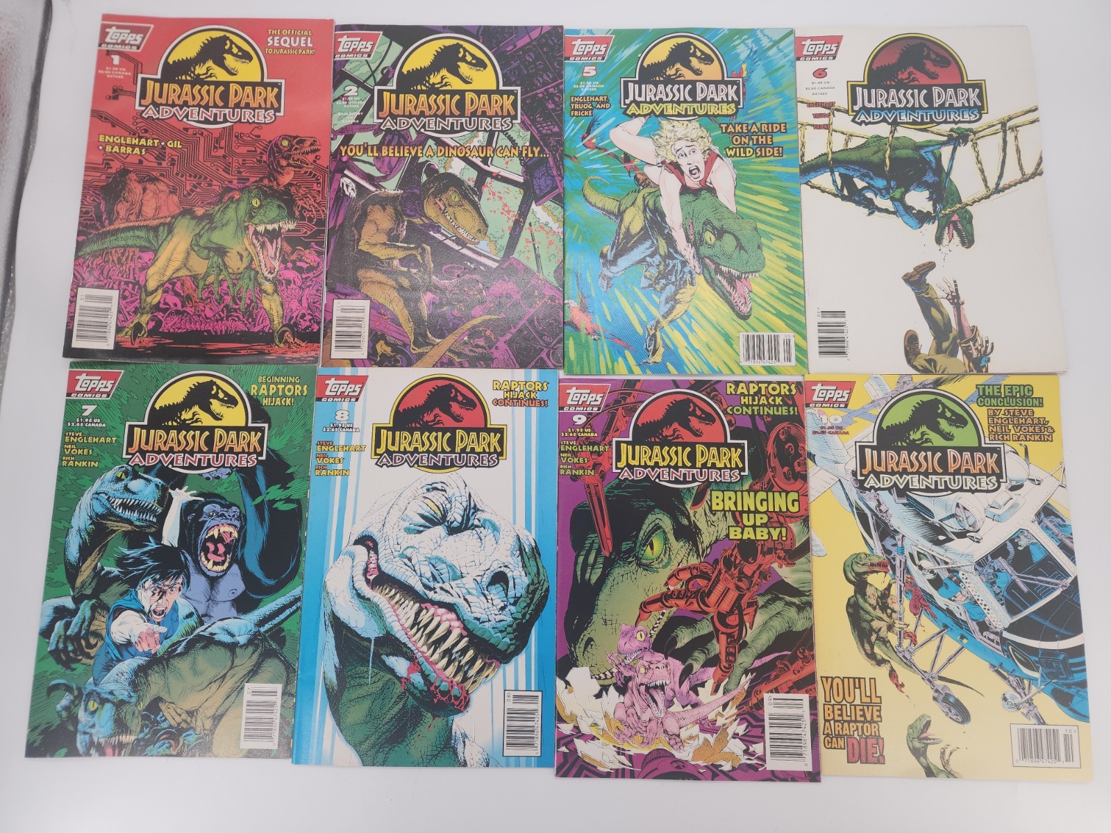 JURASSIC PARK ADVENTURES #1-2 5-10: Set of 7 1994 Topps Comics Ships fast