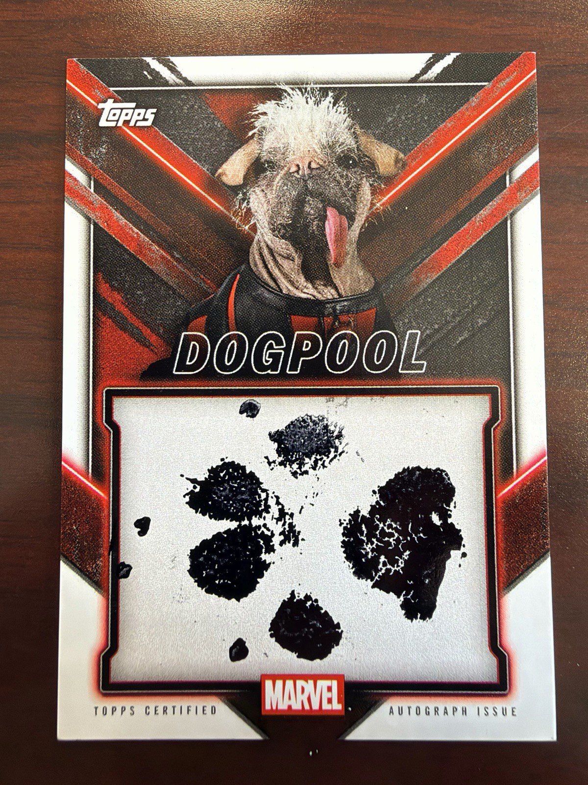 2025 Topps Chrome Deadpool Dogpool Pawtograph Peggy the Dog Autograph Auto Card