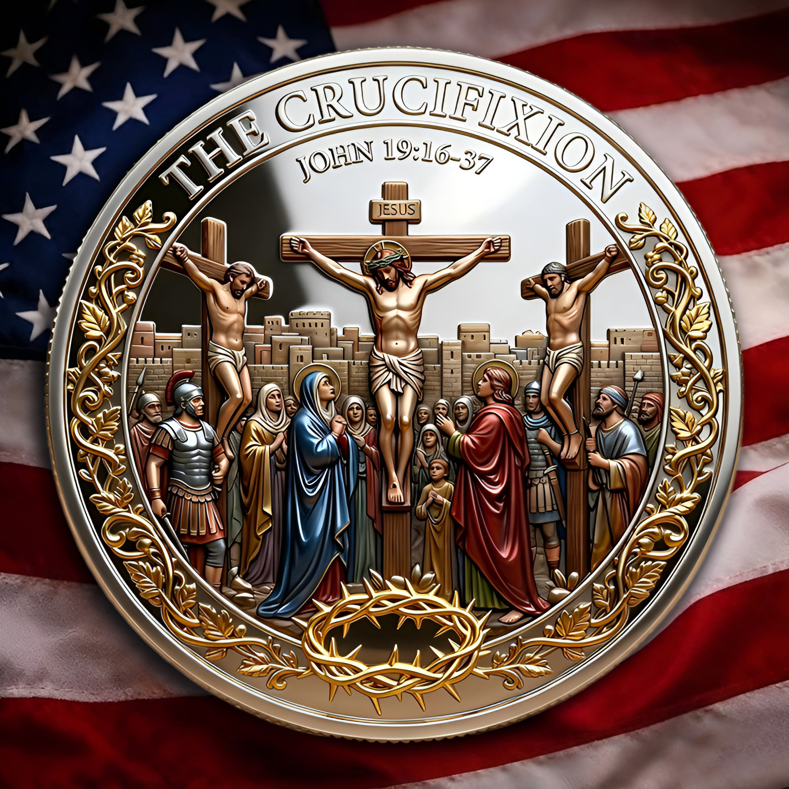 Jesus Christ Crucifixion Resurrection Challenge Coin Christian Religious Gift Jesus Christ Crucifixion Resurrection Challenge Coin Christian Religious Gift