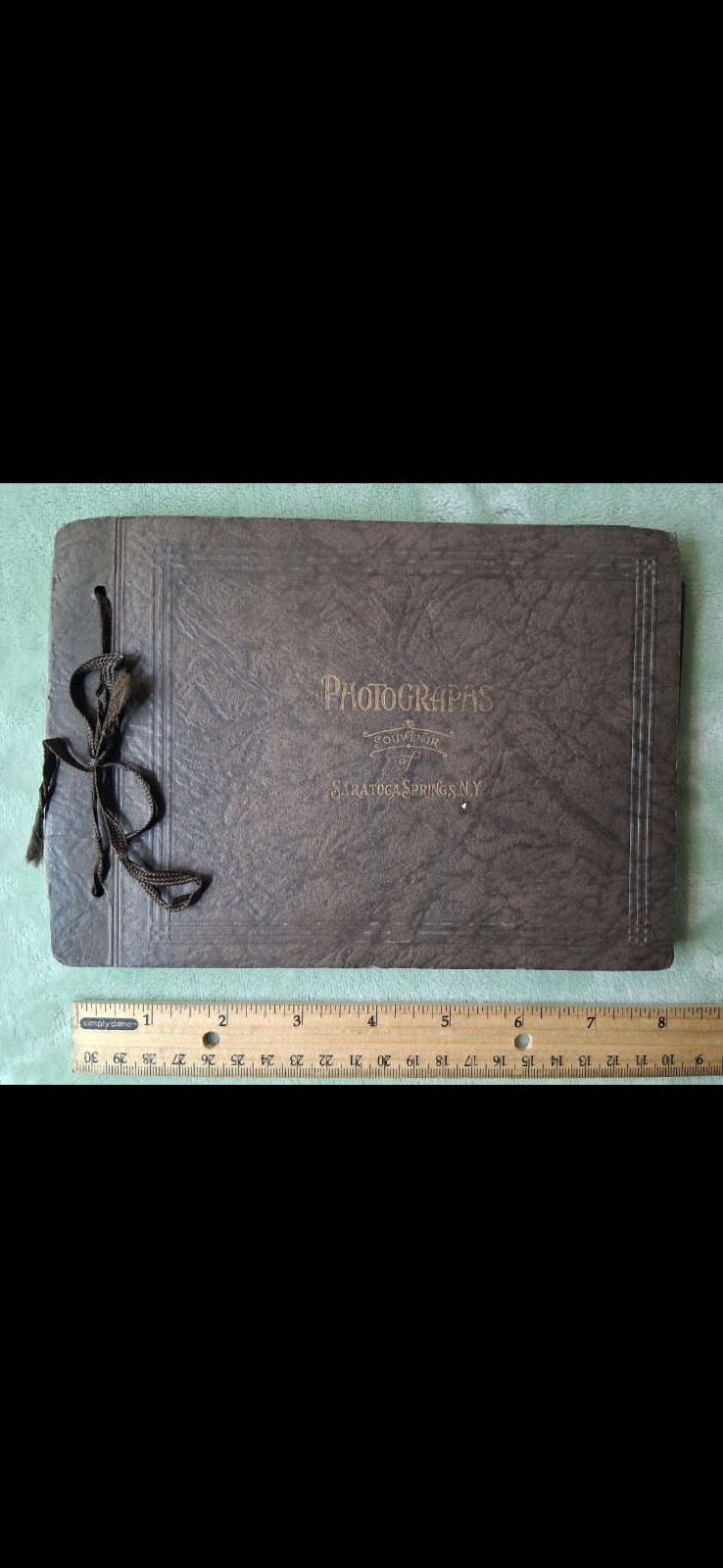 Rare Century Old Saratoga Springs Souvenir Photograph Album 43 local Photographs