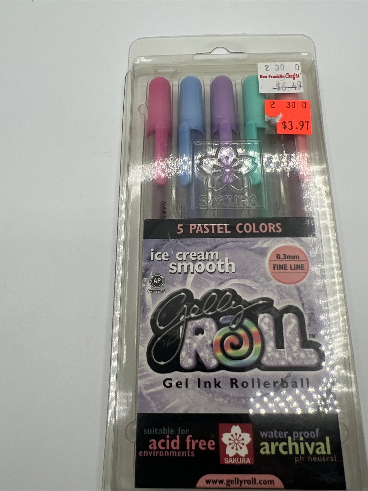 Vintage Sakura Gelly Roll Gel Ink Rollerball Pens Ice Cream 5 Pastel Colors NEW