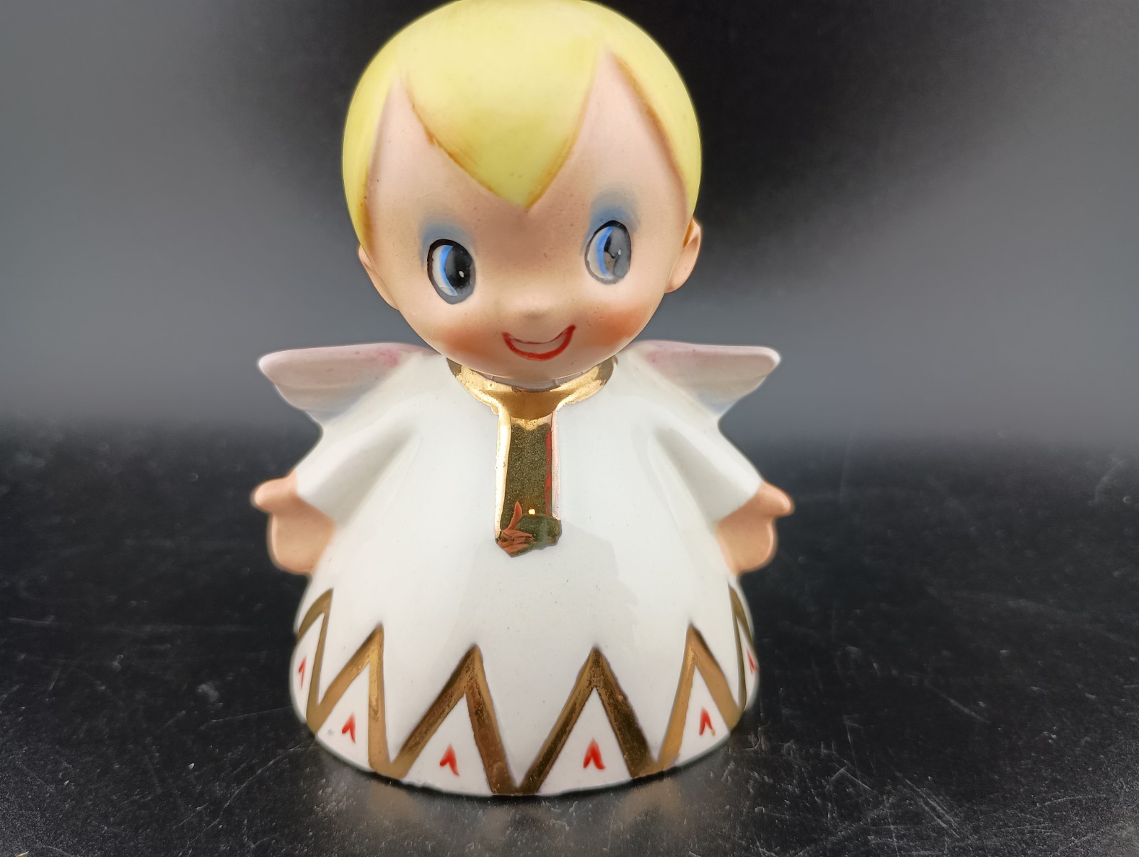 Vintage Lefton Angel Boy Bell Christmas 255B MCM Ceramic 1950s 3.5 Vintage Lefton Angel Boy Bell Christmas 255B MCM Ceramic 1950s 3.5