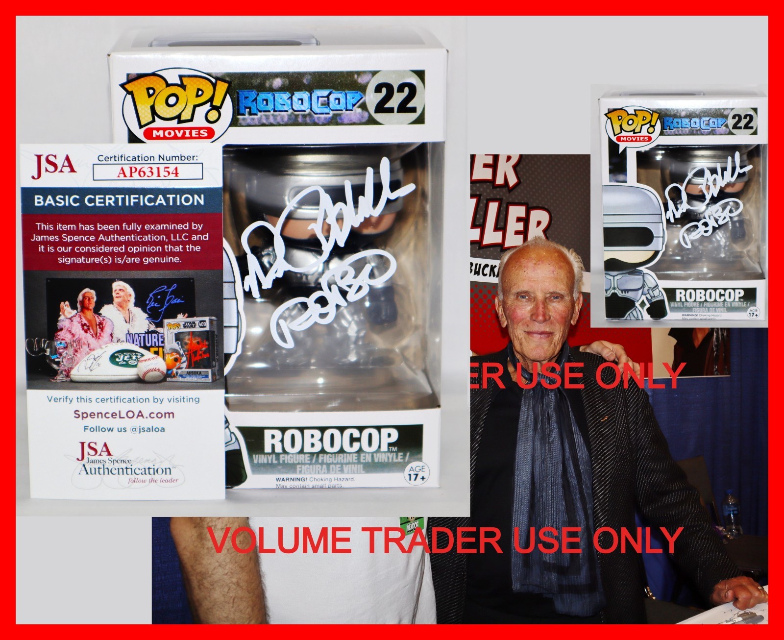 ⭐ Peter Weller Signed Robocop Autographed Funko Pop JSA PSA