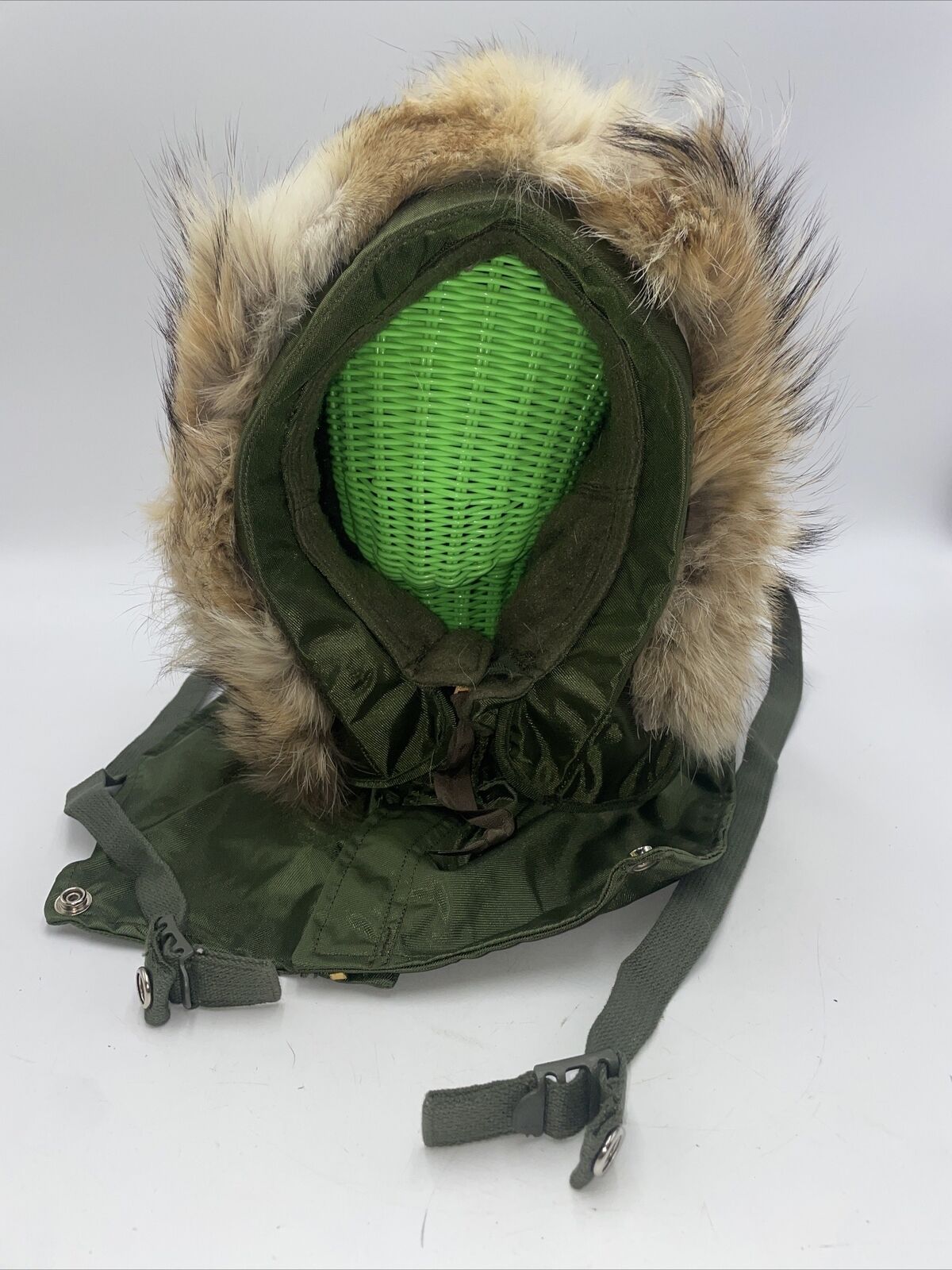 Extreme Cold Weather Shore A-1 Hood Olive Green Real Fur Ruff Military Medium