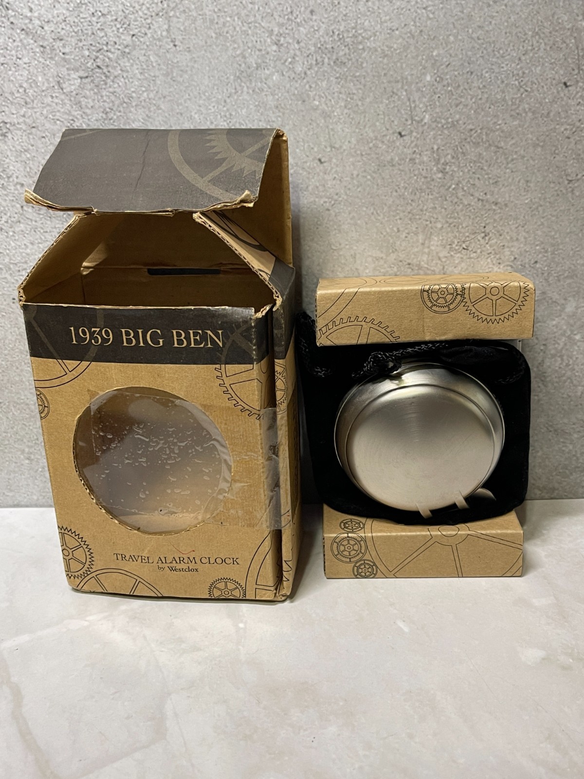 Dr Pepper 7Up Big Ben Sliver Metal Travel Alarm Clock (1939 Replica) - NIB RARE