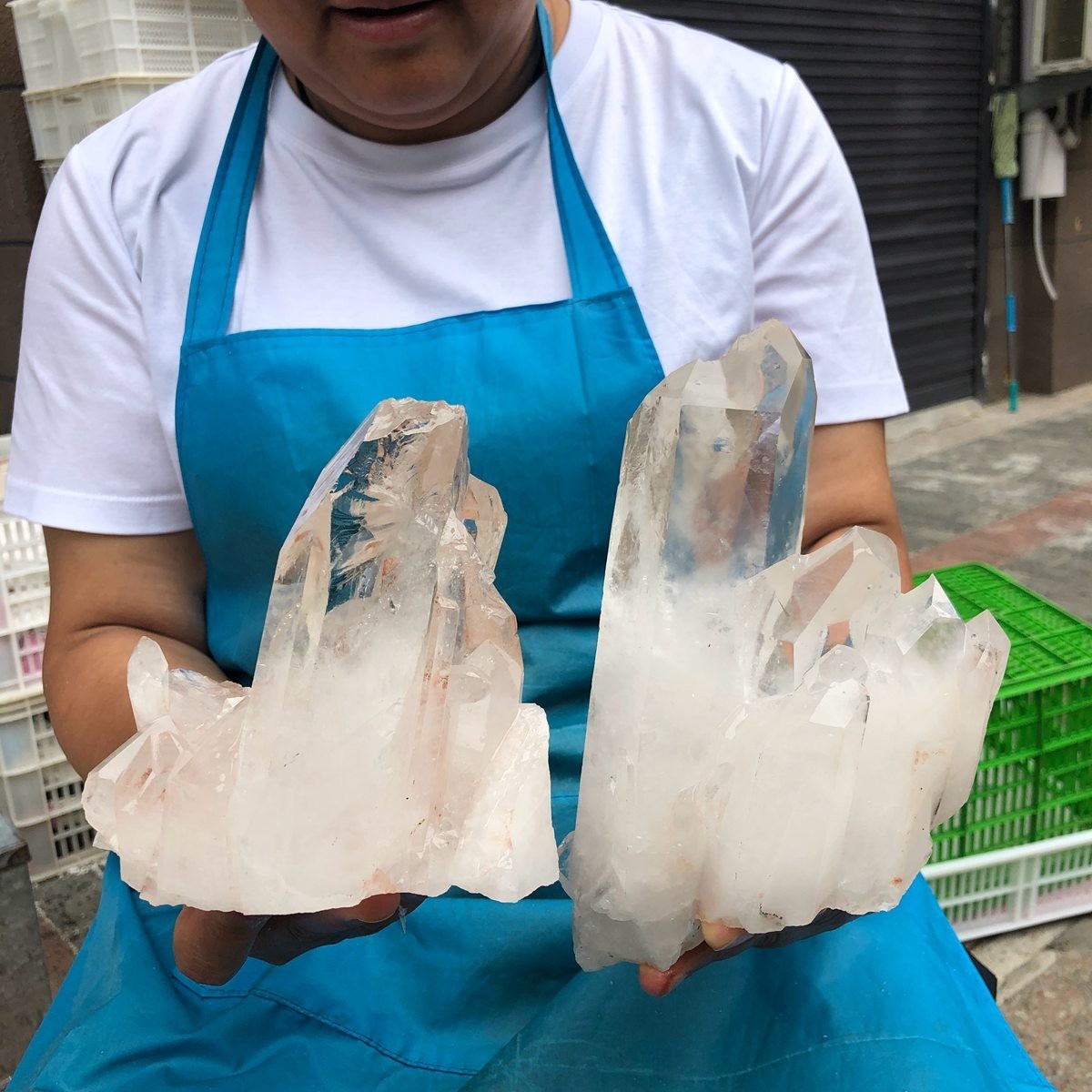 2pcs 6.53LB Natural White Clear Quartz Crystal Cluster Rough Healing Specimen