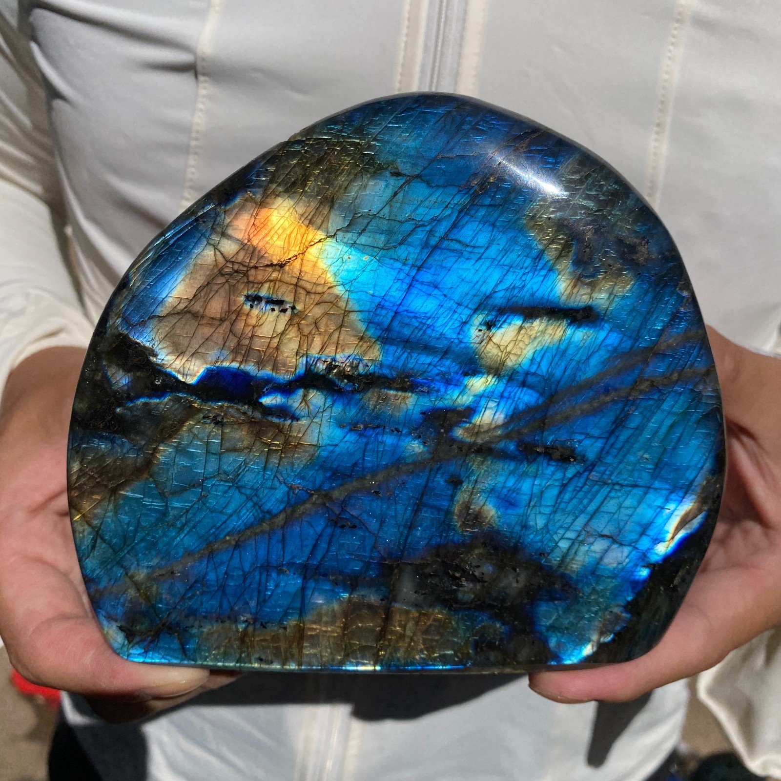 3.6lb Natural Gorgeous Labradorite Quartz Crystal Stone Specimen Healing
