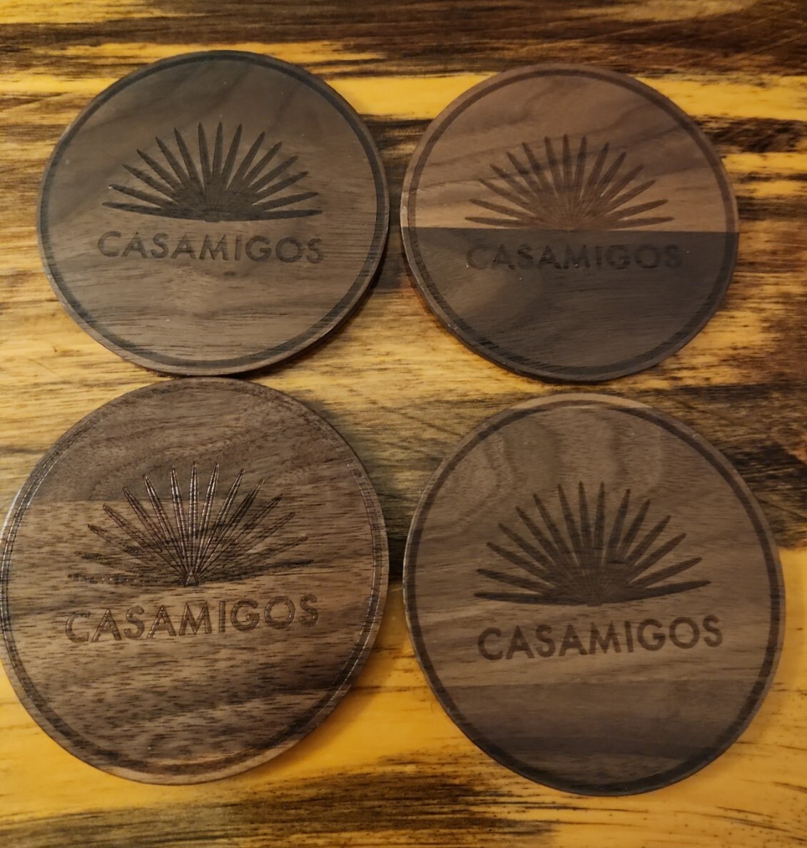 CASAMIGOS Wooden Coasters - Set of 4 - Tequila George Clooney