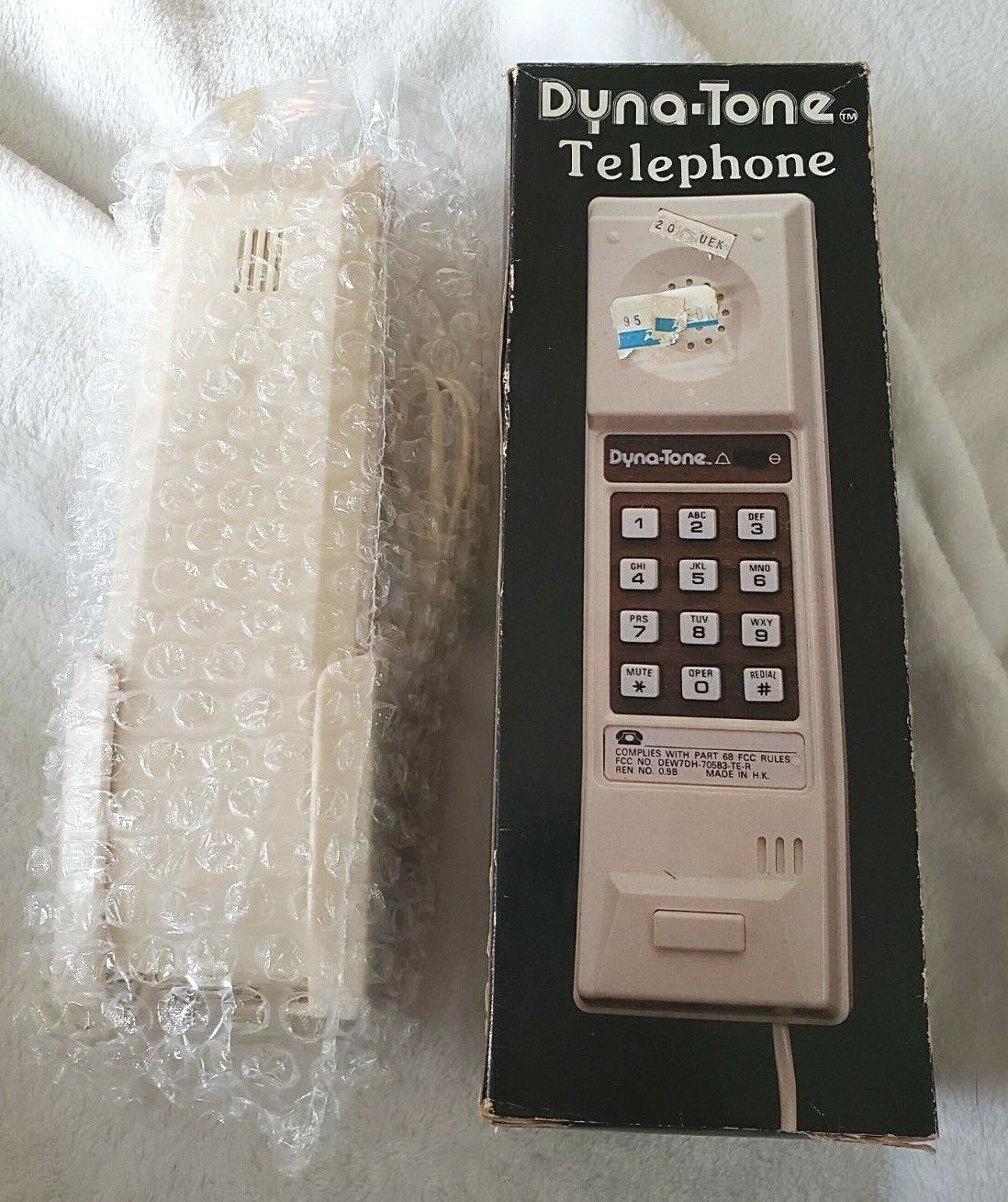 Vintage Dyna-Tone Telephone NOS IOB 1980s phone with mounting rare cream color