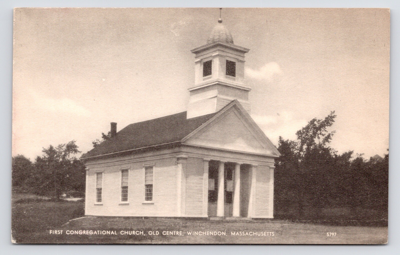 First Congregational Church Winchendon Massachusetts MA c1940s Postcard