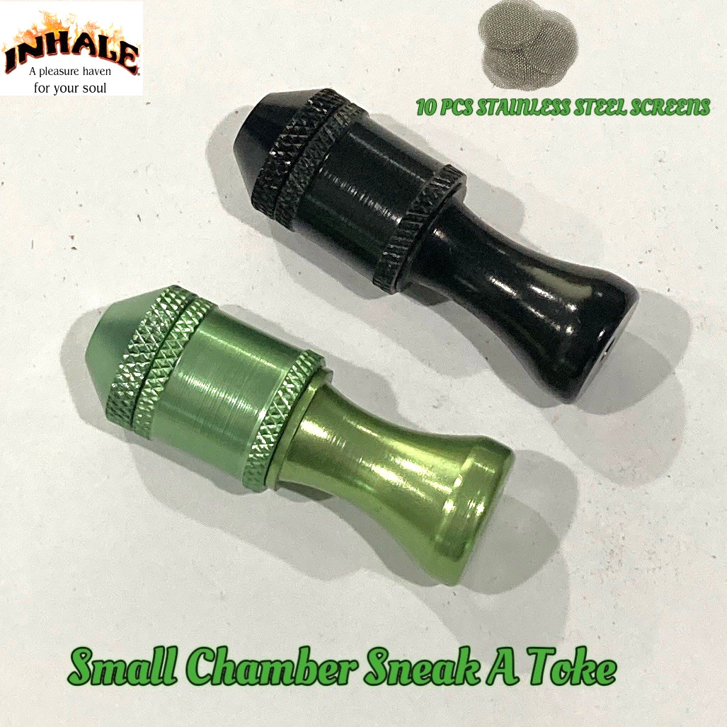 Inhale 2 PCS Small Chamber Sneak A Toke herb tobacco smoking metal pipe Inhale 2 PCS Small Chamber Sneak A Toke herb tobacco smoking metal pipe